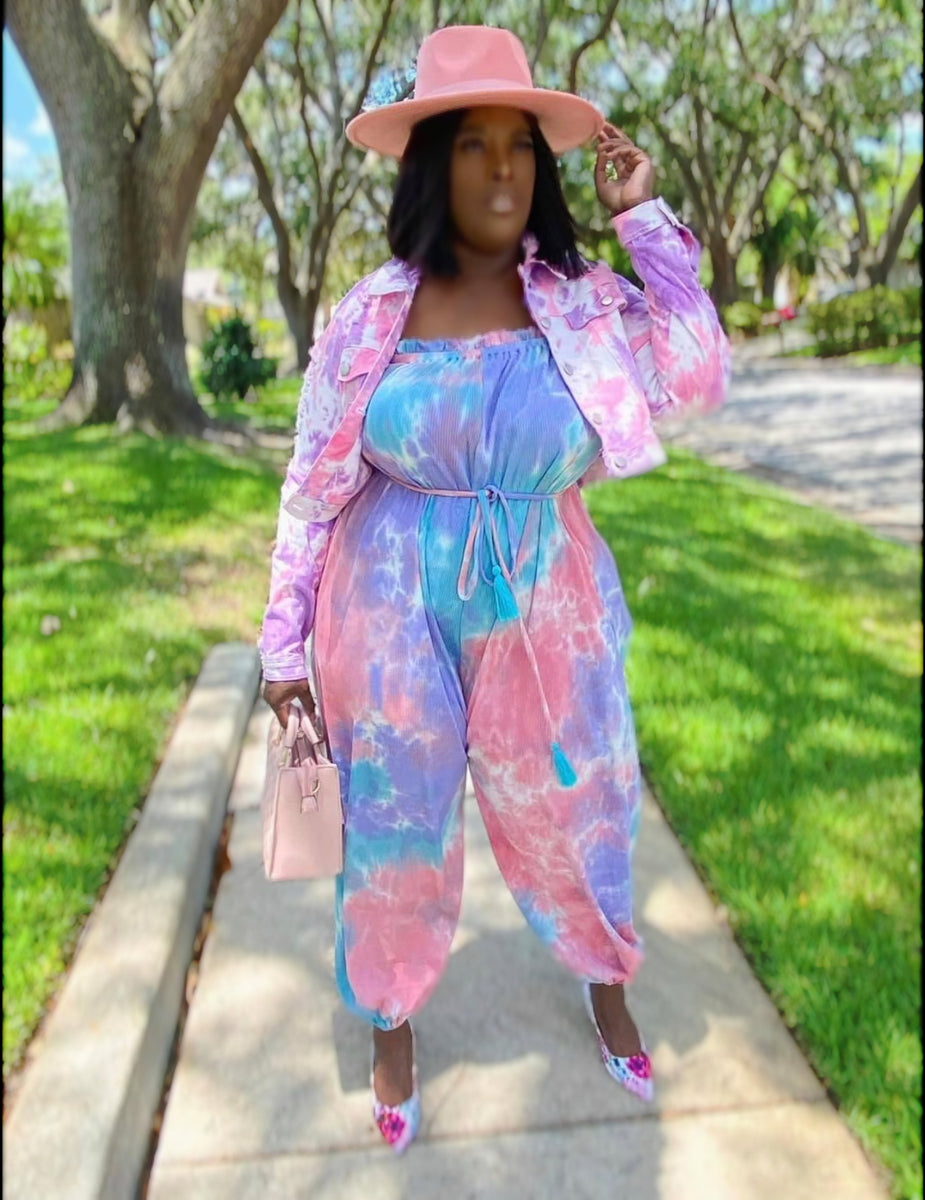 Plus size tie dye jumpsuit online