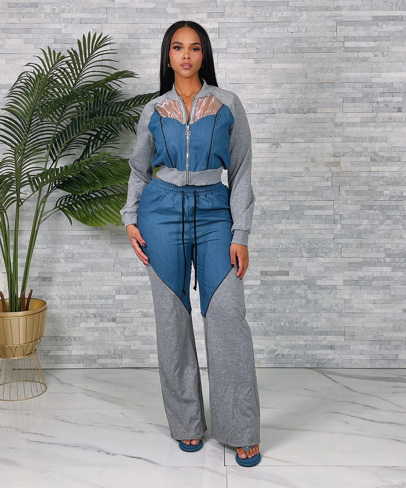 Denim Edge Two-Piece Set- includes PLUS SIZES