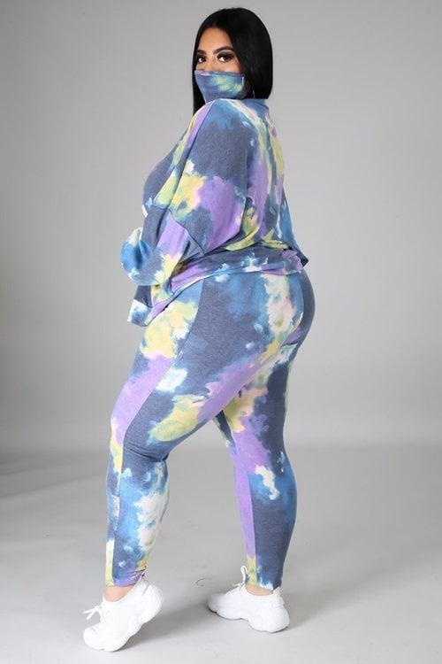 Curvy Comfy Cute Tye-Dye Print Jogger Set ! PLUS SIZES