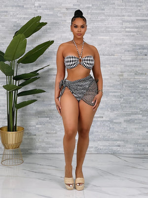 Summer Clearance! Designer Dip Swimsuit & Wrap