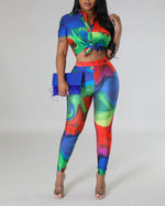 CLEARANCE! Vibrant Vibe Stretchy Two Piece Pants Set! Up to 3X!