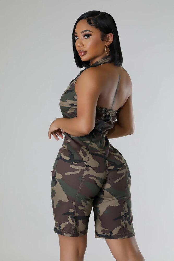 Summer Clearance! Camo Halter Romper