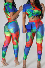 CLEARANCE! Vibrant Vibe Stretchy Two Piece Pants Set! Up to 3X!