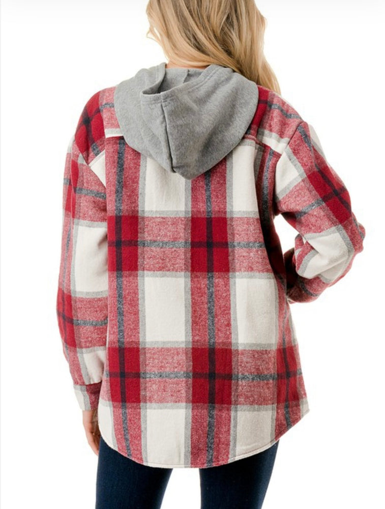 PLENTY PLAID COZY HOODIE JACKET! SIZES TO XL