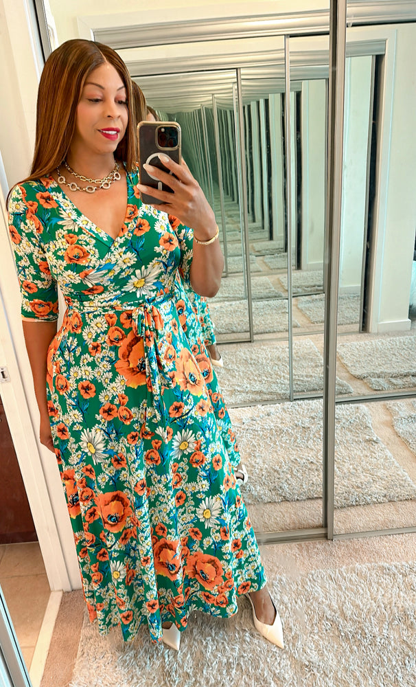 Venechia Print Maxi Wrap Dress