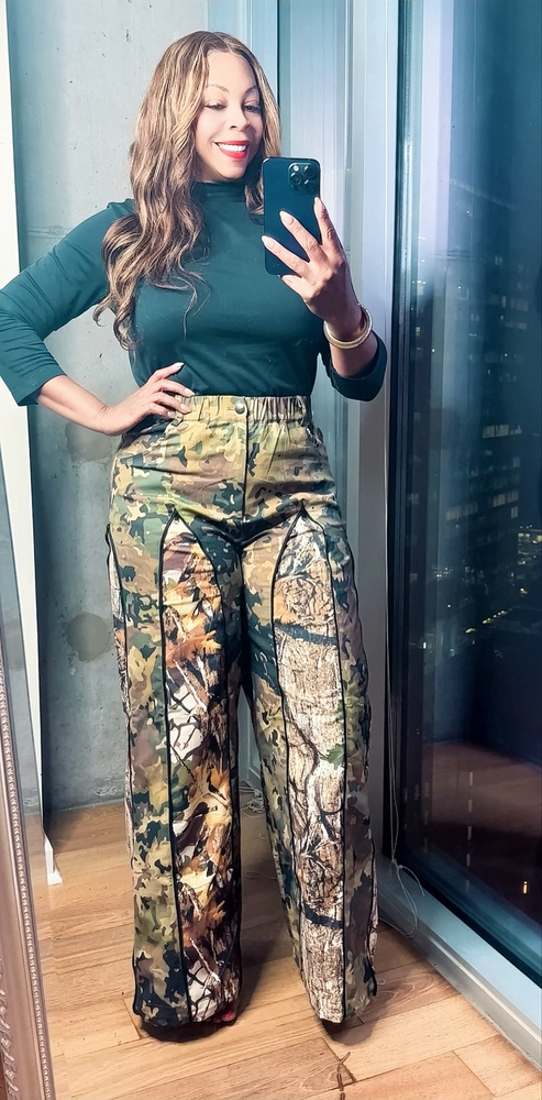 Glided Camo Wide Leg Pants! Adjustable Legs! Plus Sizes!