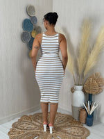 Sandshell Striped Tank Midi Dress