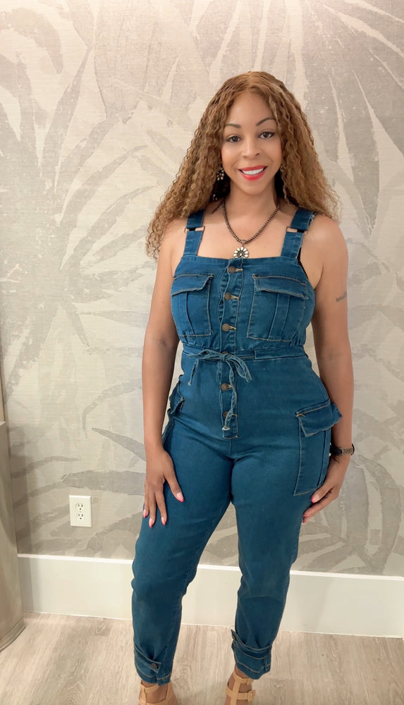 DENIM LOVER BIG POCKET JUMPSUIT
