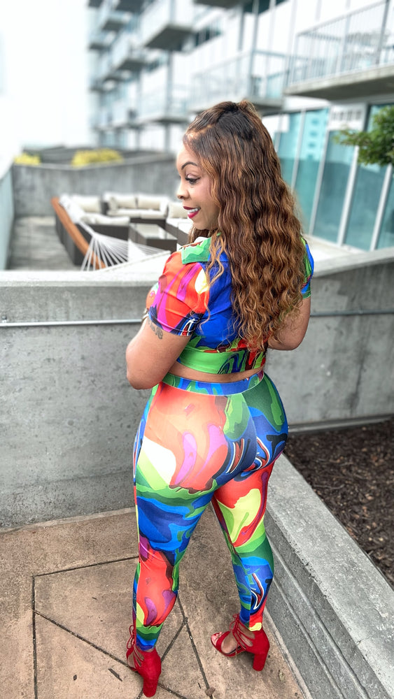 
            
                Load image into Gallery viewer, CLEARANCE! Vibrant Vibe Stretchy Two Piece Pants Set! Up to 3X!
            
        