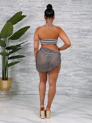 Summer Clearance! Designer Dip Swimsuit & Wrap