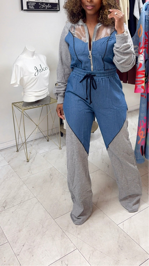 Denim Edge Two-Piece Set- includes PLUS SIZES