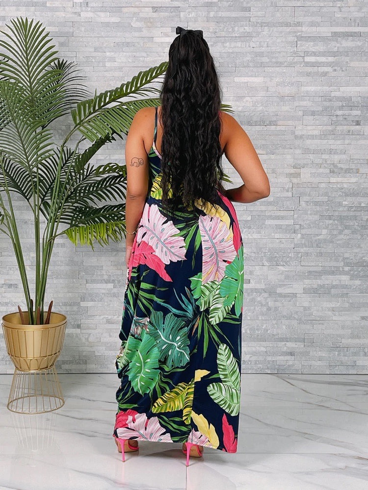 Big Bold Leaf Maxi Dress