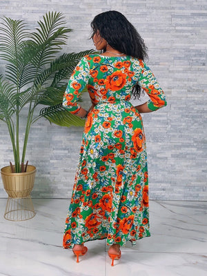 Venechia Print Maxi Wrap Dress