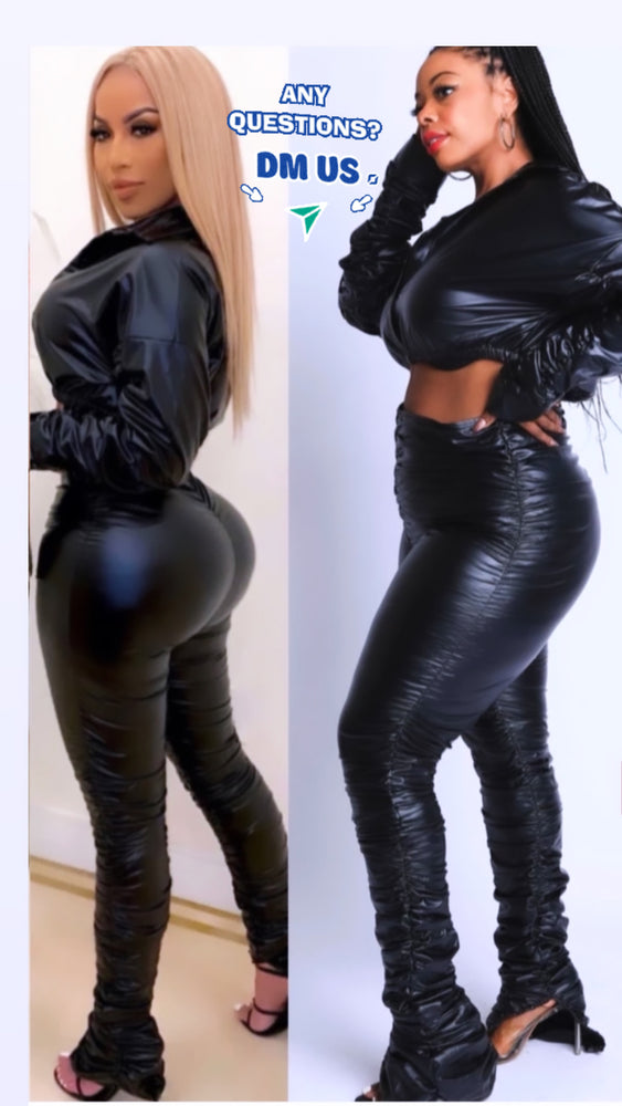
            
                Load image into Gallery viewer, PLUS SIZES Leggings  ‼️Stacked Leather Slit  Ankles Leggings‼️
            
        