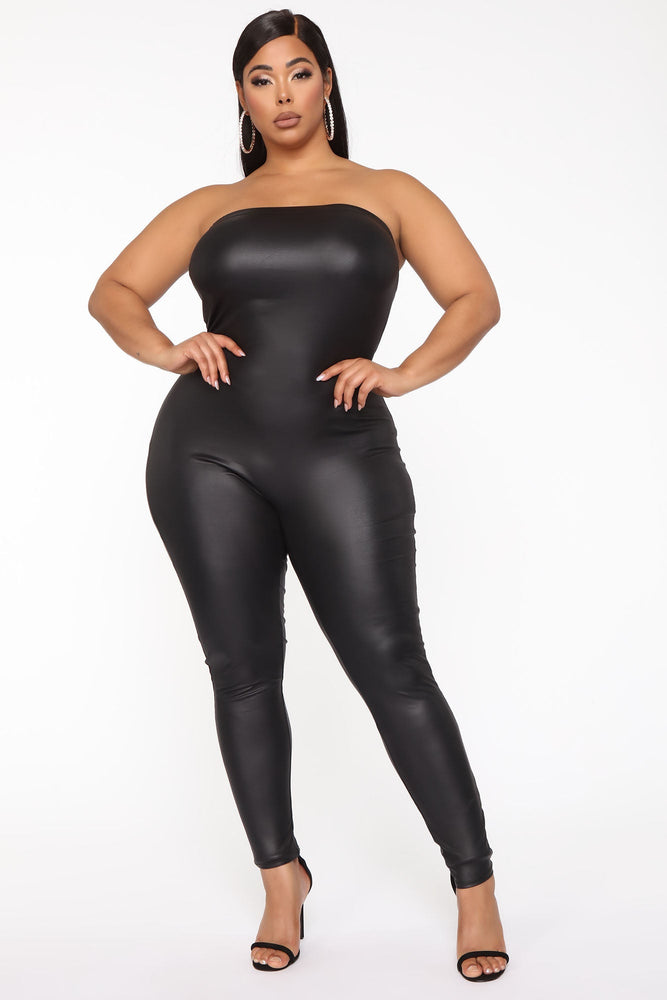 PLUS SIZES! Girls Night Out Leather Jumper‼️