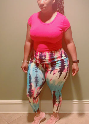 
            
                Load image into Gallery viewer, High-Waisted Spring Tie-Dye Stretchy Leggings‼️ Including PLUS SIZES!
            
        