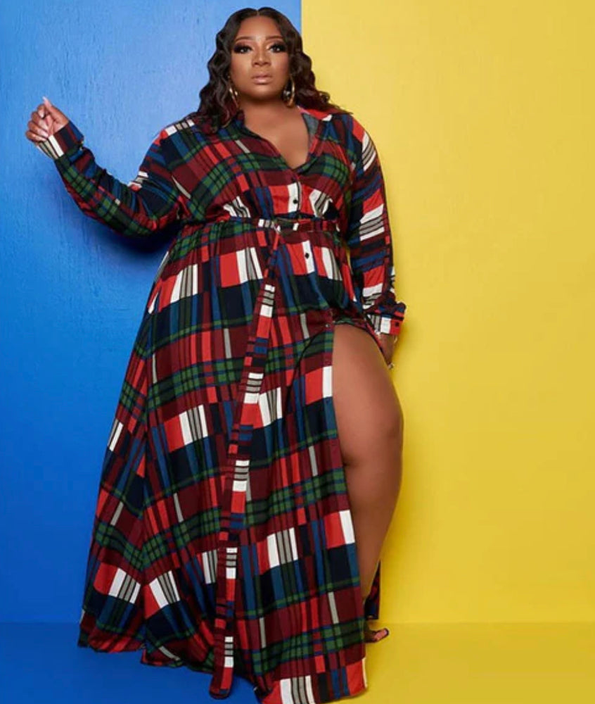 
            
                Load image into Gallery viewer, Perfectly Plaid Maxi Dress! PLUS SIZES
            
        