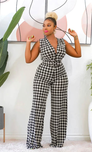 Plus Size! Belted Houndstooth Jumper ! 1X Available – Just Be Cute