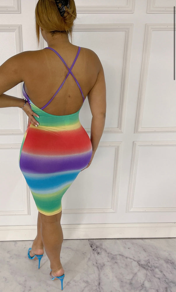 
            
                Load image into Gallery viewer, Summer Melons Stripe Dress
            
        