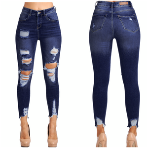 
            
                Load image into Gallery viewer, One left !  HIGHWAISTED DESTROYED SKINNY JEANS ‼️Very Stretchy ‼️
            
        