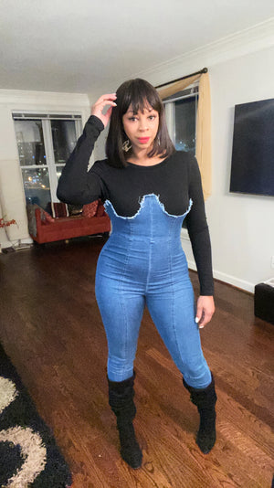 
            
                Load image into Gallery viewer, Long Sleeve Denim Jumpsuit
            
        