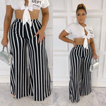 Stripe Wide Leg Pants! Great Length!