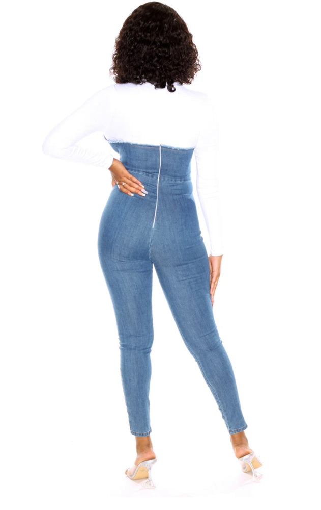
            
                Load image into Gallery viewer, Long Sleeve Denim Jumpsuit
            
        