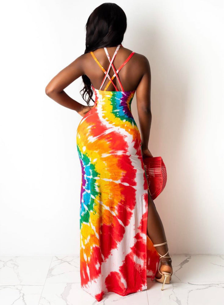 
            
                Load image into Gallery viewer, Splash Rainbow Maxi Dress !
            
        