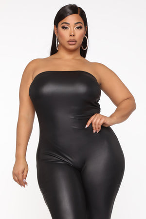 PLUS SIZES! Girls Night Out Leather Jumper‼️