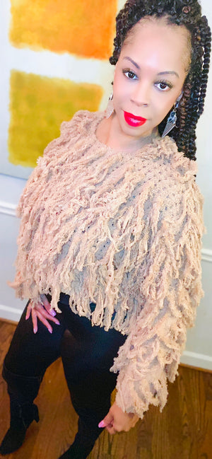 
            
                Load image into Gallery viewer, Beautiful Soft Fringes Shaggy Sweater ‼️
            
        