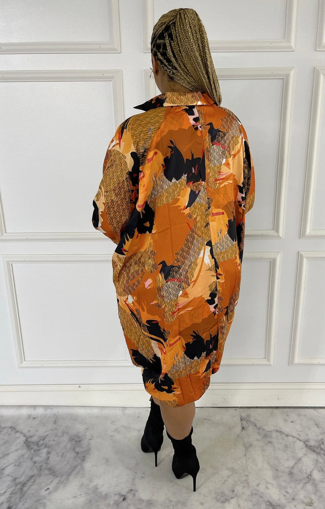 PLUS Size Satin ! Fall Glam Girl Oversized Adjustable Dress