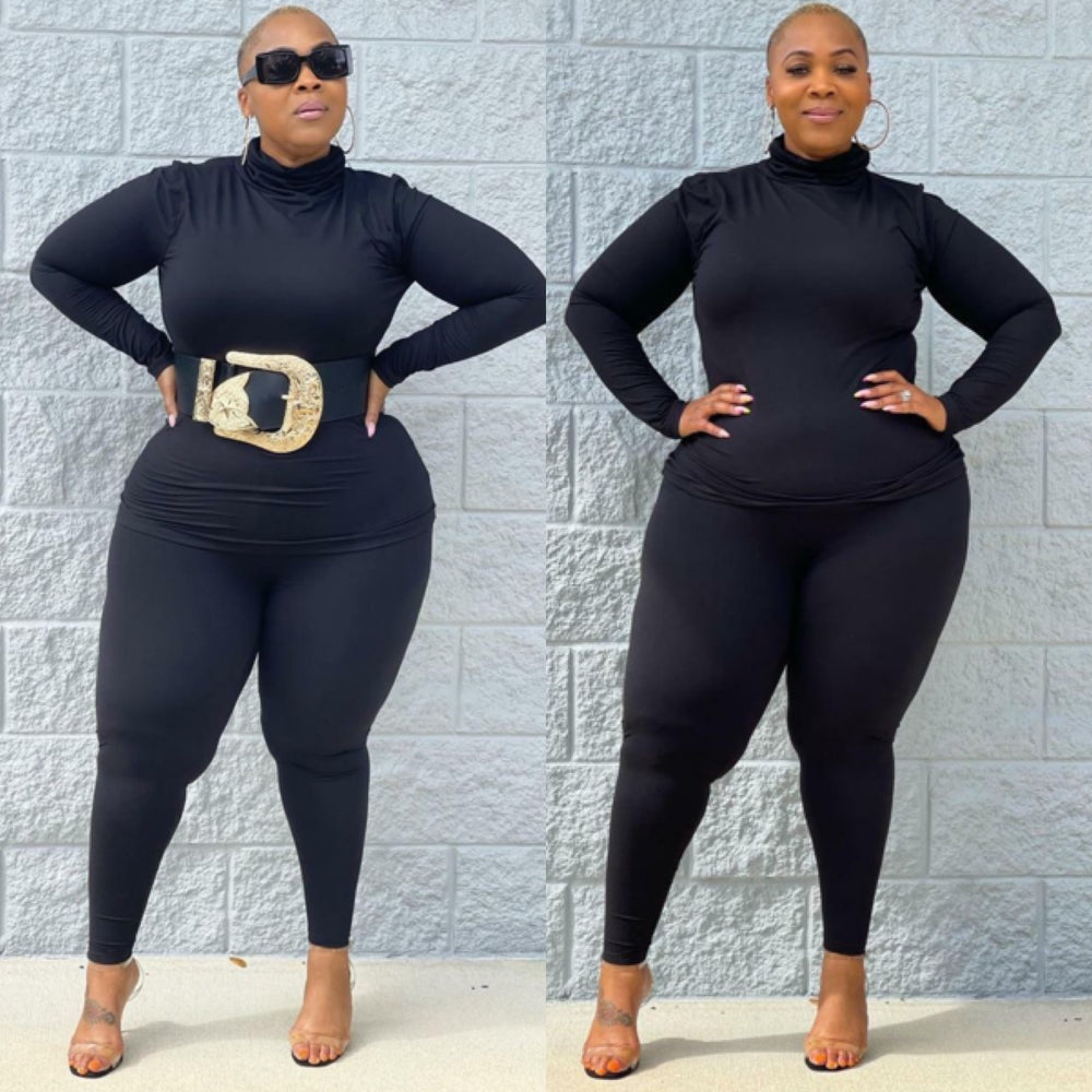 
            
                Load image into Gallery viewer, PLUS SIZE! CLASSY CUTE MOCK NECK MATCHING PANTS SET‼️
            
        