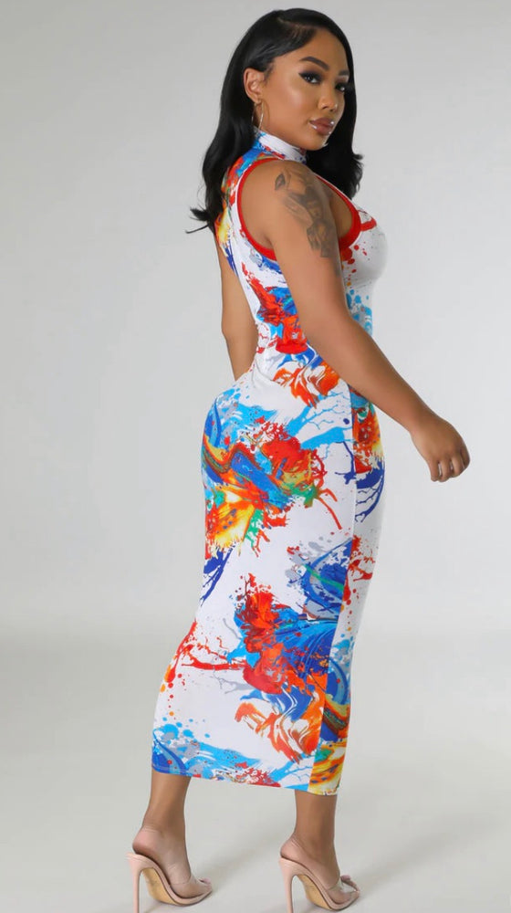 
            
                Load image into Gallery viewer, CLEARANCE! Body Paint Mock Neck Midi
            
        