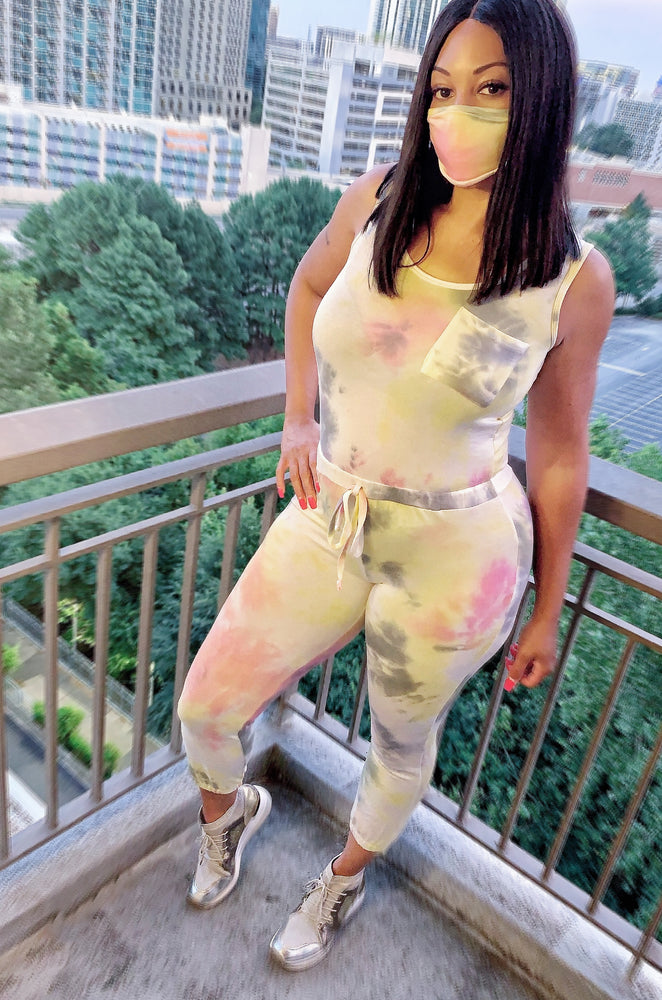 TieDye Jogger Pants Jumpsuit with Mask ‼️ XL Available ‼️