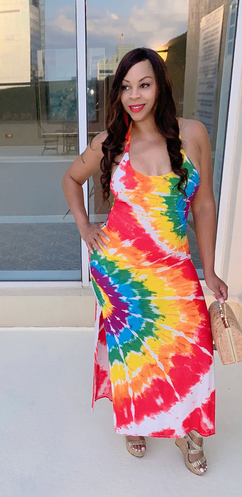 Splash Rainbow Maxi Dress !