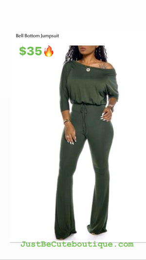 PLUS Size Arrival 🔥Solid Bell Bottom Jumpsuit
